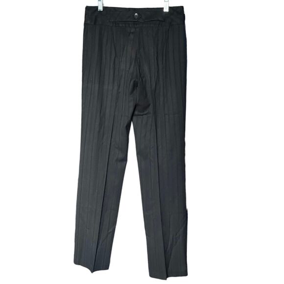 Next black pinstripe wide leg trousers career pants size 8 Long - Picture 2 of 10